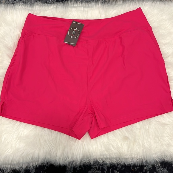 Viodia Women's 3" High Waisted Swim Shorts with Zipper Pocket Quick Dry XXXL - Picture 8 of 10